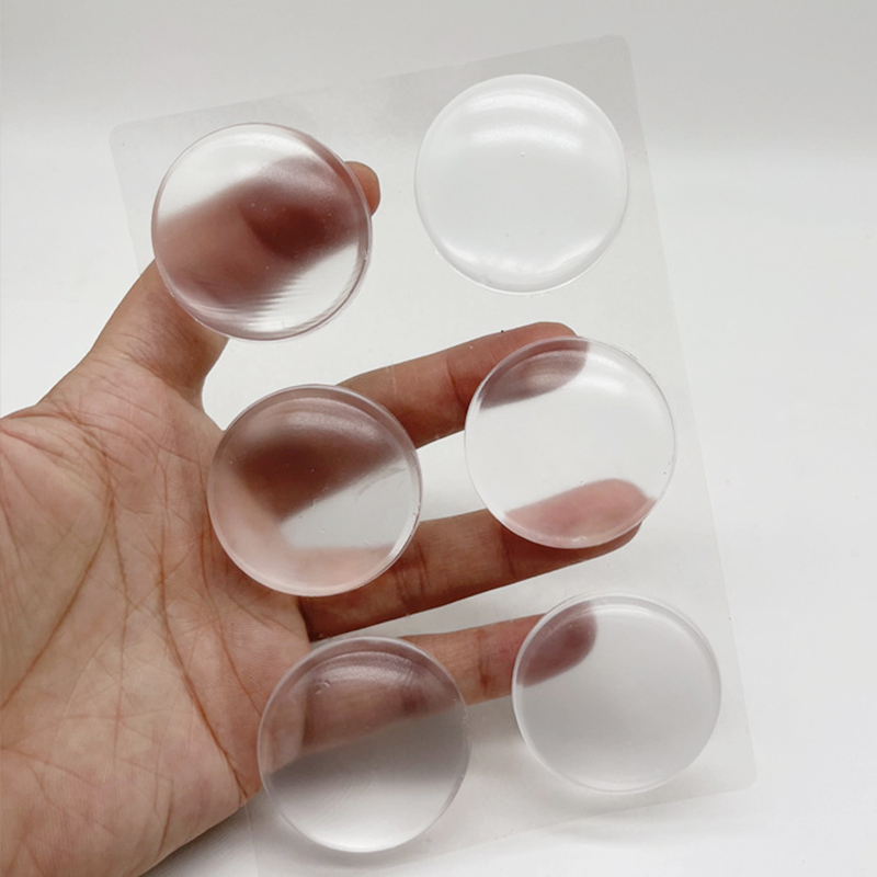 6 Stück Türgriff-Stoßstangenpolster, selbstklebend, transparent, Silikon, Wandschutz, Anti-Bump, waschbar, wiederverwendbar, runder Türstopper
