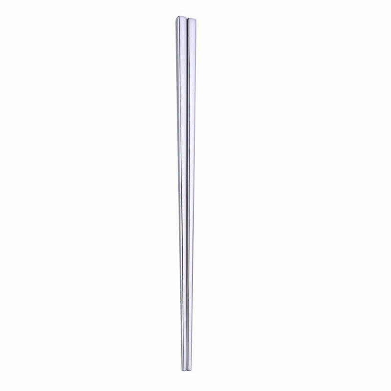 1 par spisepinner i rustfritt stål matpinner spisepinner kinesiske palillos japoneses gjenbrukbare spisepinner 23 cm: Sølv
