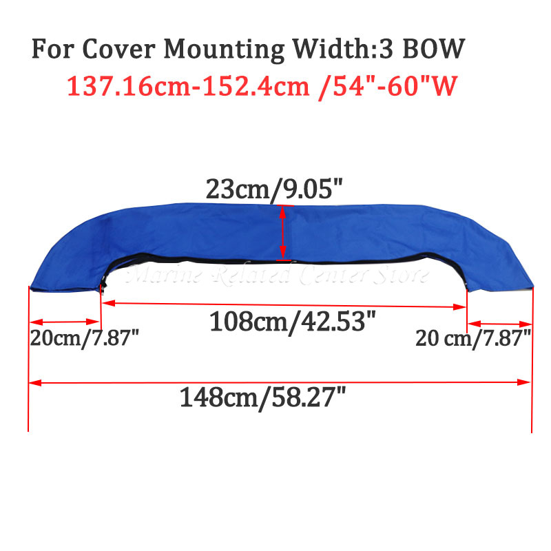 600D Bimini Top Boot Cover 3 Bow No Frame Waterproof Yacht Boat Cover with Zipper Anti UV Dustproof Cover Marine Accessories: army green