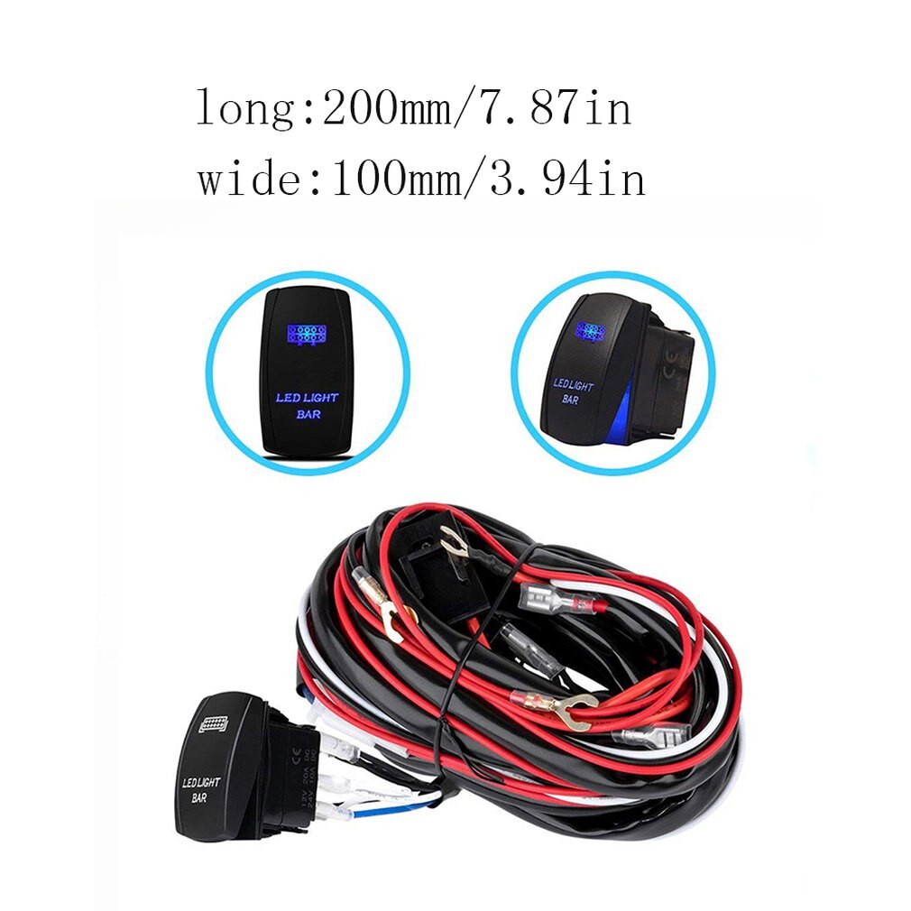 12V/40A Car Fog Light Wiring Harness ON/OFF Switch LED Work Light Switch for Off-road Spotlights Switch Relay Kit