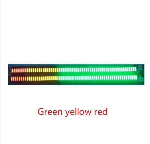 Indicador de nivel modificado para coche, luz de espectro, Audio, ritmo, pilar A, LED, Control de sonido, DC8-40V, Dual 64: Green yellow red