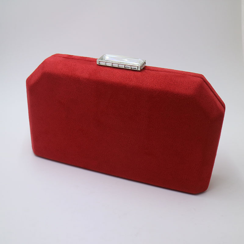 Nuphia Suede Evening Clutch Bags and Party Bags for Womens: Red