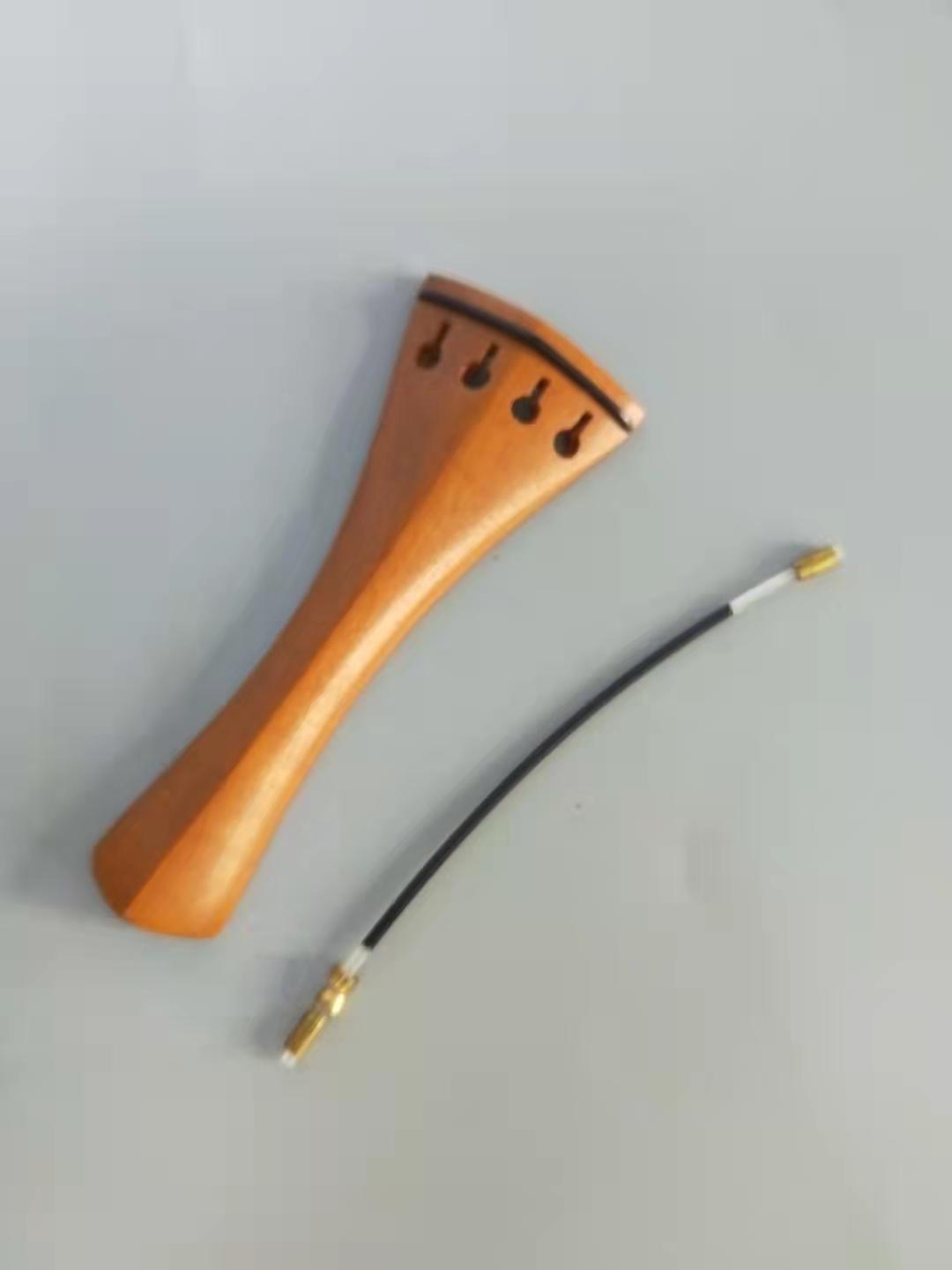 1PC Violine Schwanz Stück 4/4 Mit Nylon Schwanz Darm Geige Teile Saitenhalter: Champagner