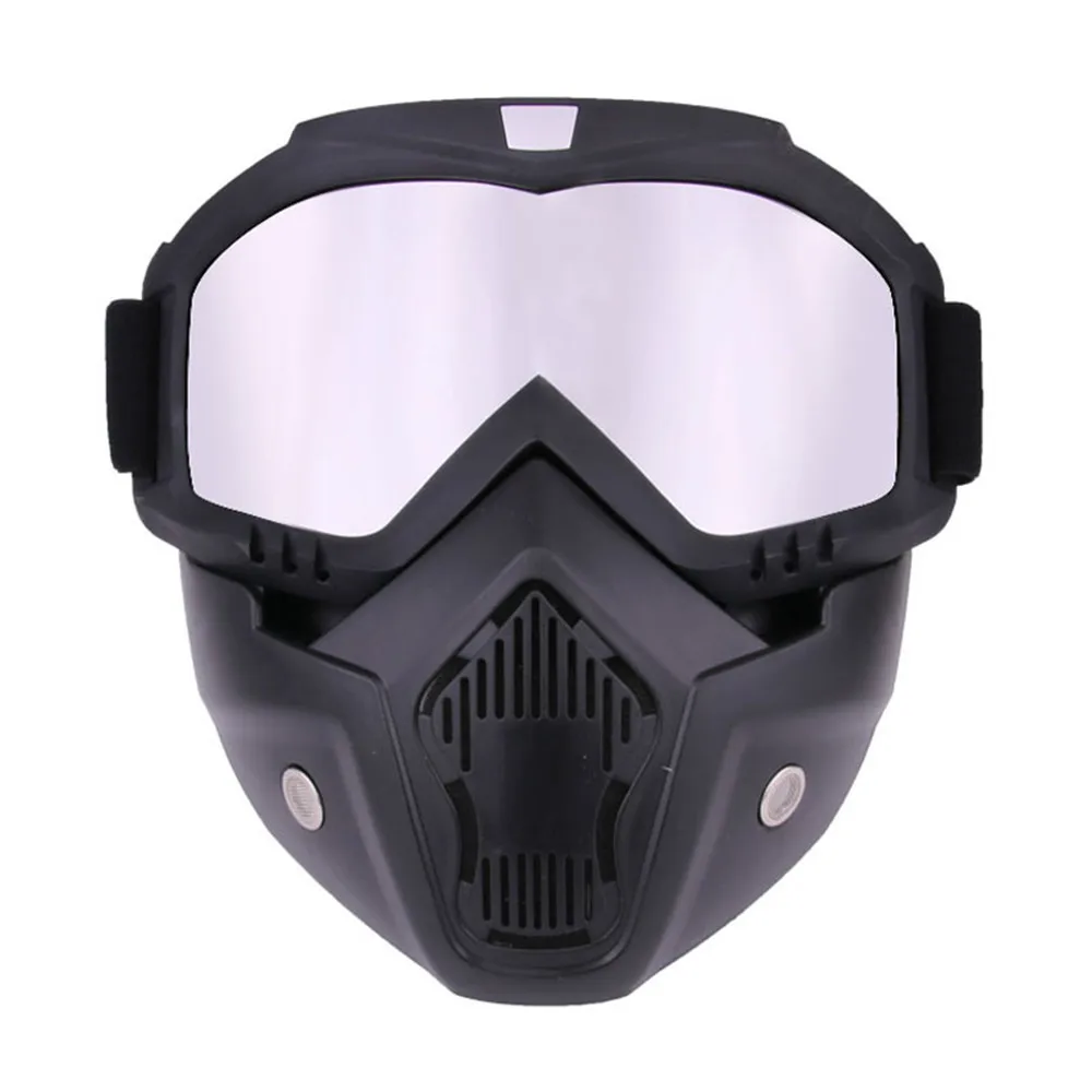 Winter Warm Motorcycle Riding Goggles Riding Mask Anti-fog Anti-UV Windproof Face Mask Snowmobile Goggles Riding Accessories: Beige
