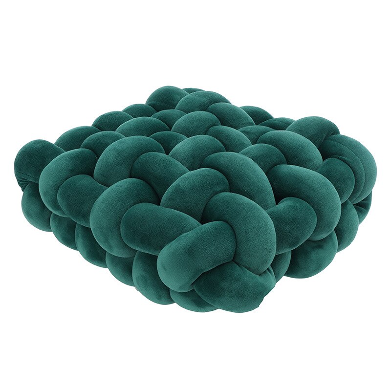 Styl skandynawski Solid Color Square dzianiny Sofa dekoracyjna poduszki miękkie oddychające pluszowe Tatami materac Butt klocki Home Decor: green / 40x45x12cm