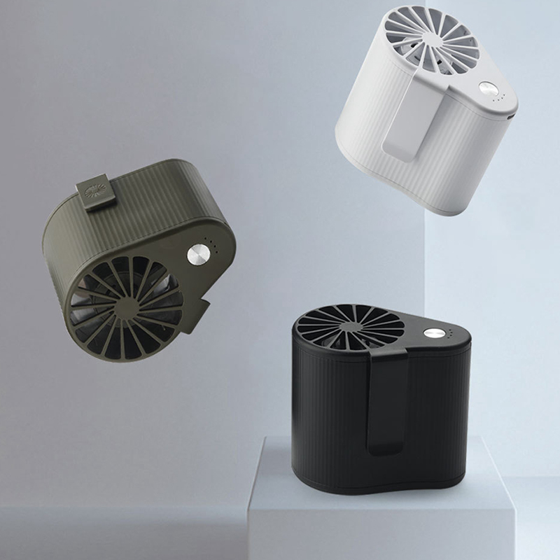 Mini Taille Opknoping Fan Super Krachtige Luchtstroom Draagbare Airconditioning Pak Oplaadbare Batterij 3 Speed Instelling