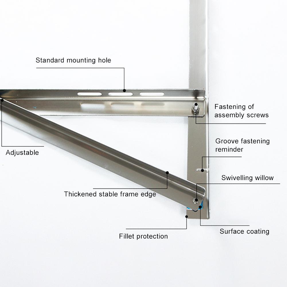 2Pcs Wall Mount Bracket Air Conditioner Rust-free Stainless Steel Support Rack
