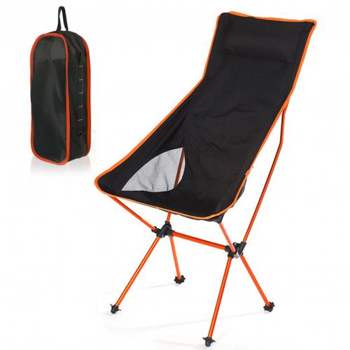 Outdoor Draagbare Klapstoel Vissen Camping Rugleuning Seat Tuinmeubelen: Orange