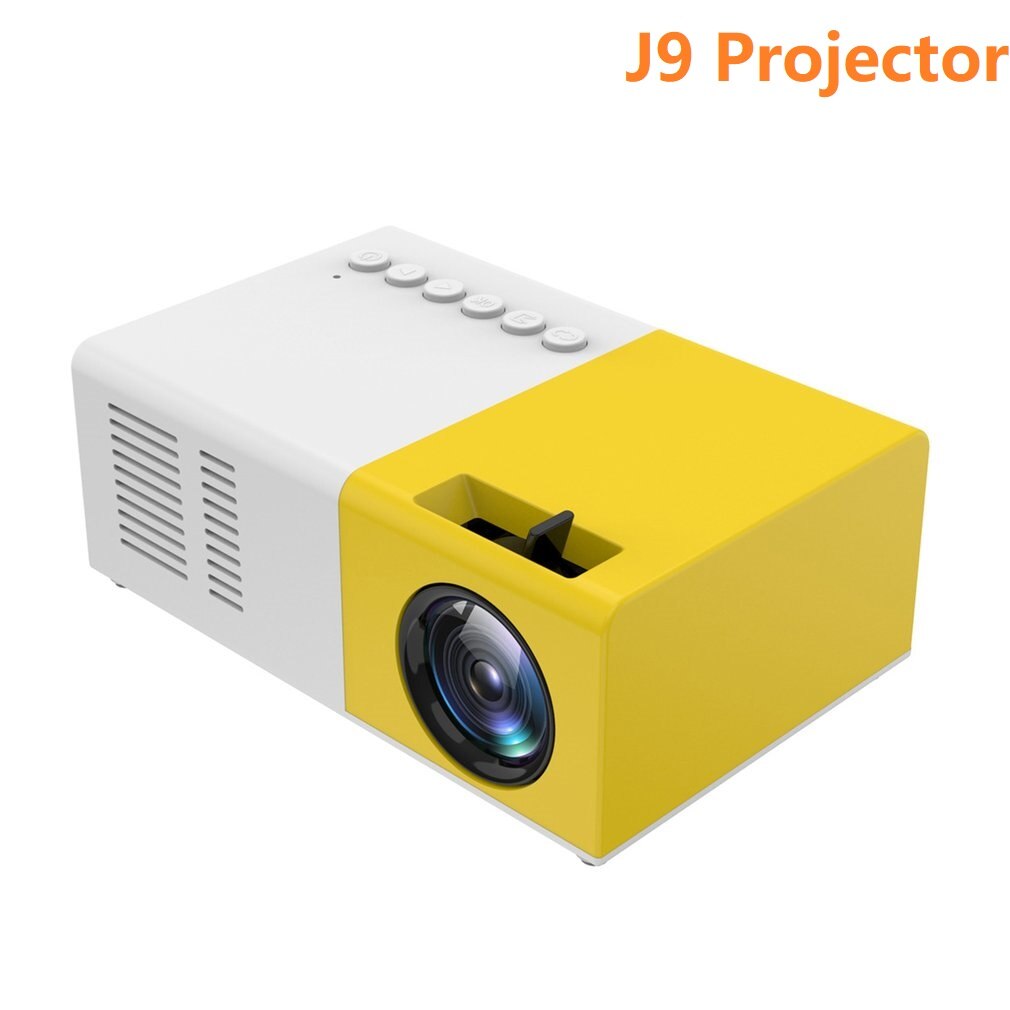 J9 Tragbare Mini Projektor 1080P Mini Hause Projektor AV USB SD TF Karte USB Tragbare Tasche Beamer Mit Telefon PK YG300