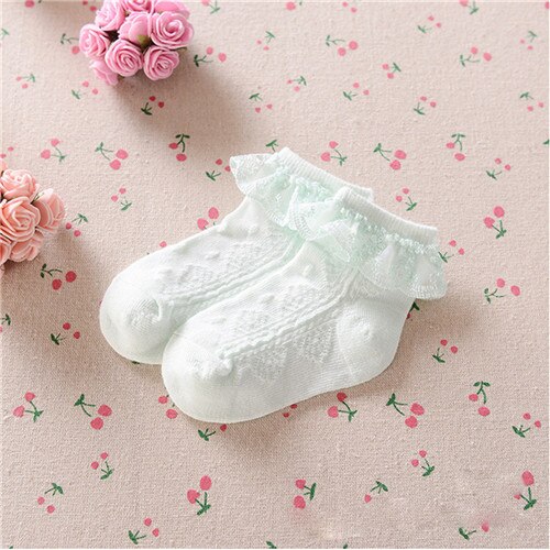 HAPPYPLUS Baby Socks Lace Pink White Baby Girl Christening Socks Infant Princess Summer Socks for Baptism 1st 2nd Birthday: light green / 6M