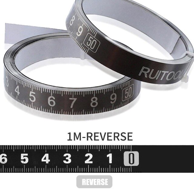 Practical Stainless Steel Tape 13.0mm Slide Gauge Meter Dial Scale Tape Stained Steel Ruler Grey Parts Tool Gadget Instrument: 1M-reverse