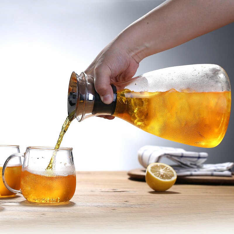 Jarra De cristal De alta capacidad De Dinamarca, Dispensador De zumo De Agua fría, limón, Soda, té perfumado, Dispensador De Agua, jarras, decantadores De vino