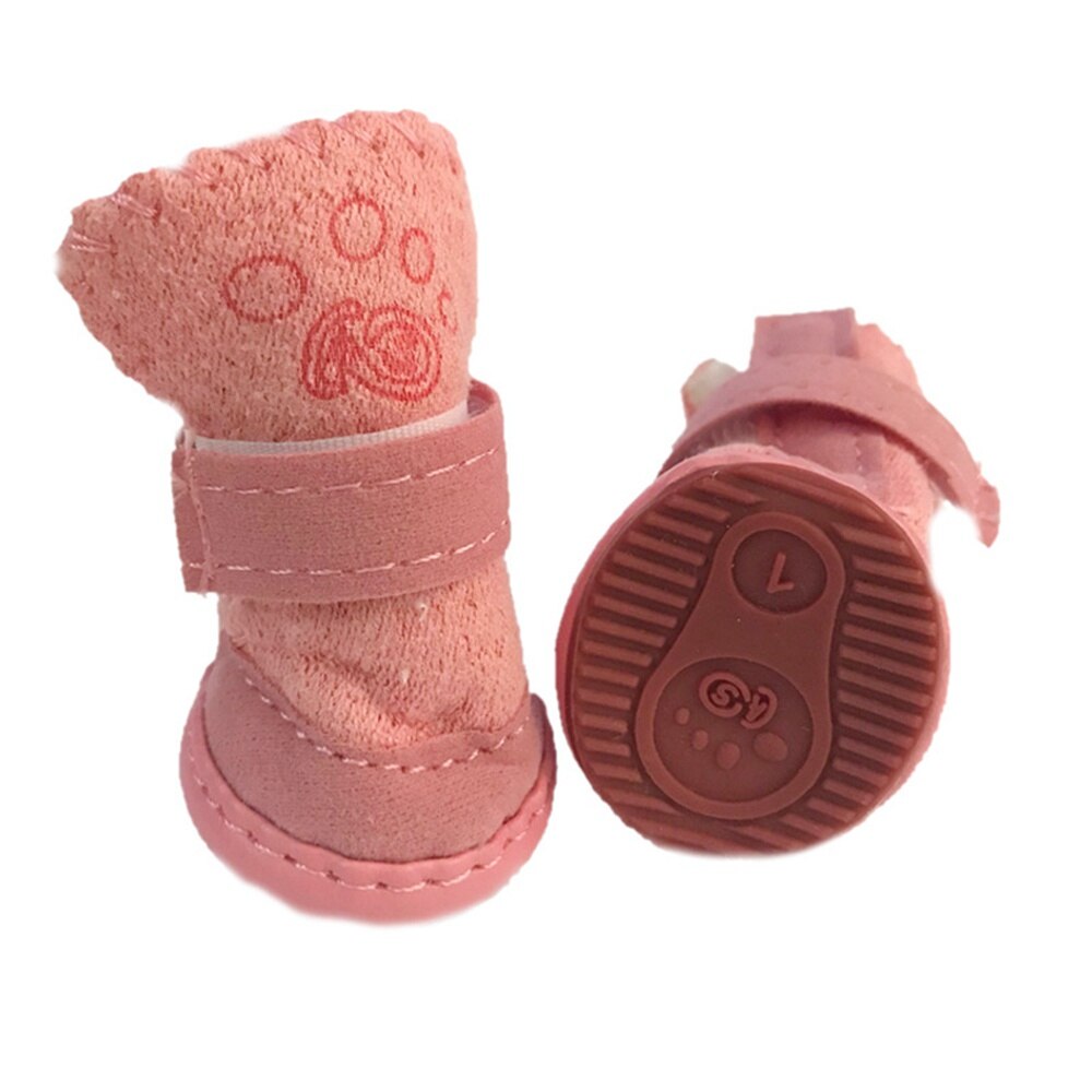 S-XXL Winter Warm Schoenen voor Honden 4 stks/set Leuke Hond Laarzen Sneeuw Wandelschoenen Katoen Blend Puppy Sneakers Dierbenodigdheden