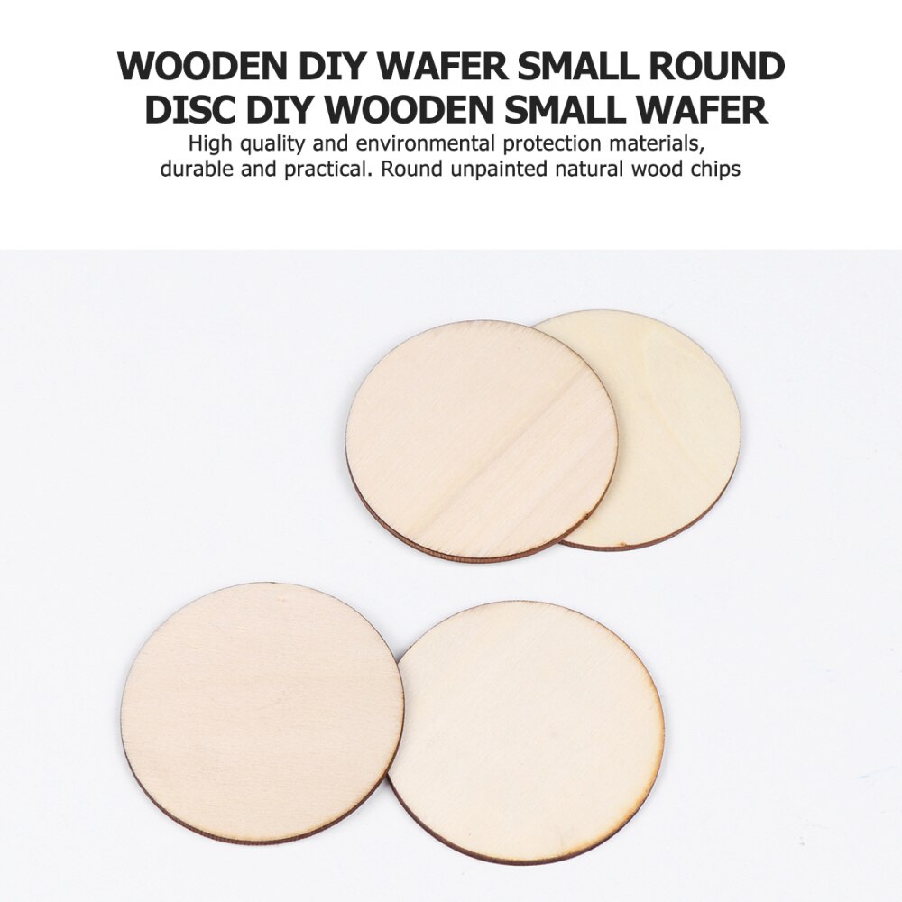50pcs Wooden DIY Wafer Small Round Disc Diy Wooden Small Wafer
