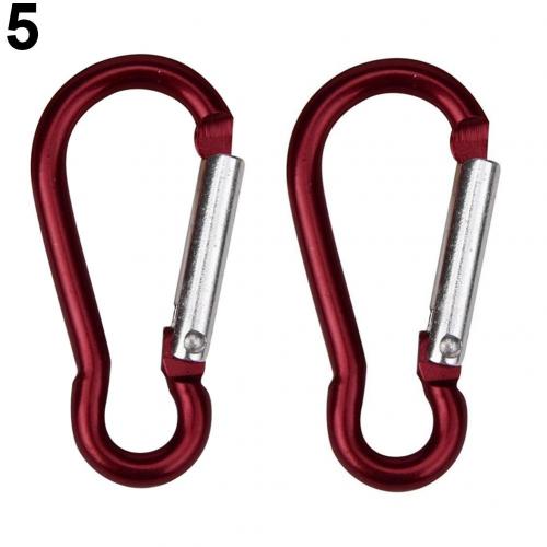 2 Stuks Aluminium Karabijnhaak Sleutelhanger Clip Outdoor Camping Sleutelhanger Karabijnhaak Water Fles Gesp Reizen Klimmen Accessoires: Rood