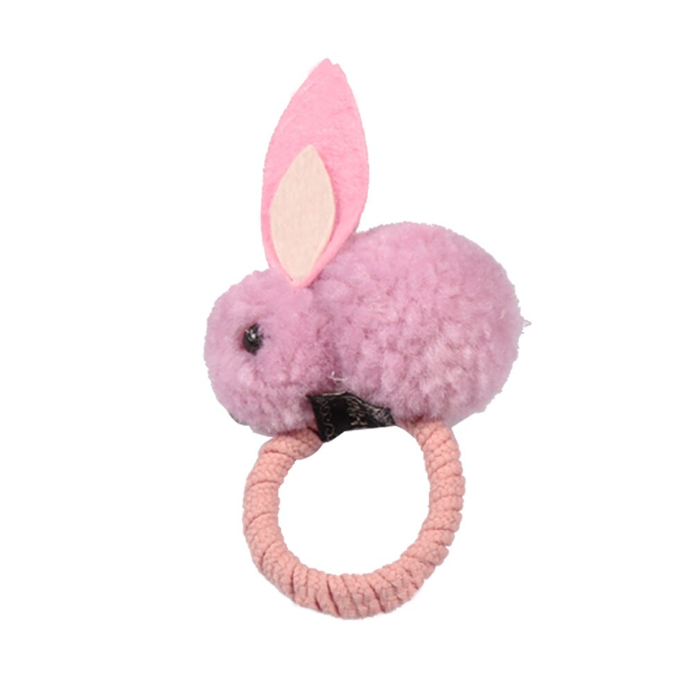 Leuke Bal Konijn Haar Ring Vrouwelijke Tie Touw Koreaanse Elastische Rubber Haarbanden Bunny Haar Touw Kinderen Haar Accessoires: Pink