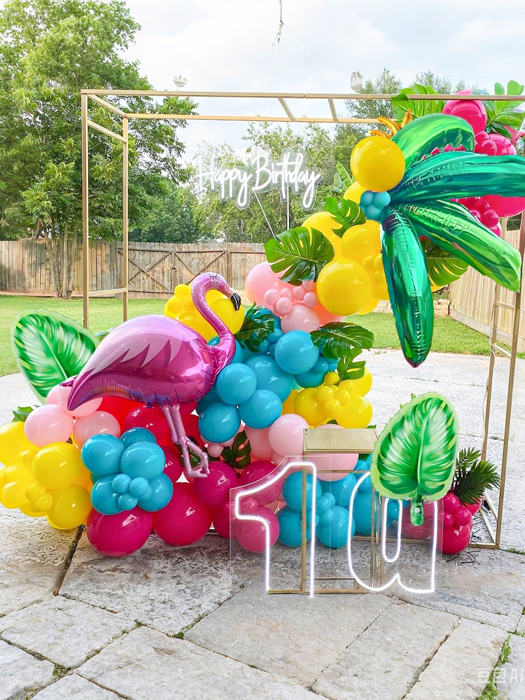 Kit de arco de globos con tema Tropical, 1 unidad, 132 Uds., para banquetes hawaianos, fiestas de cumpleaños temáticas de playa de verano, decoración de boda