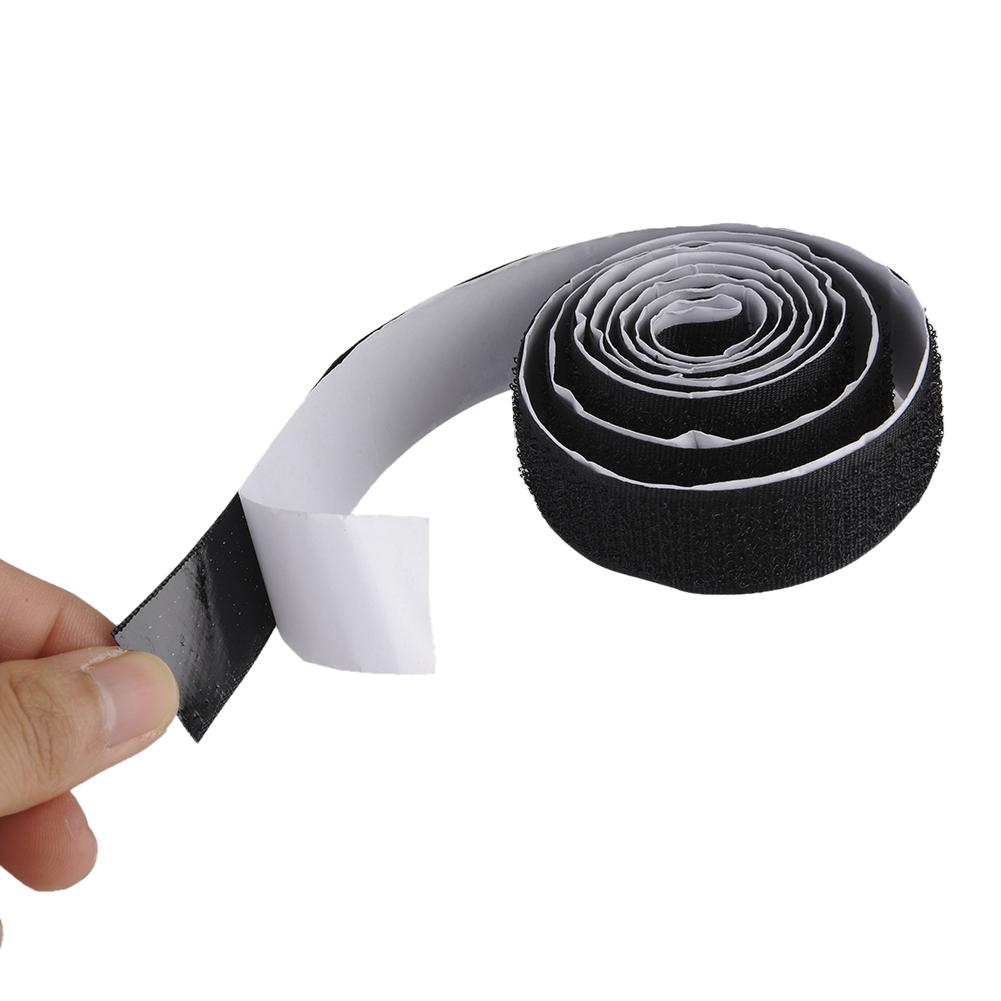 Utility Nylon Double-sided Black Hook & Loop Fastening Tape Strip Cable Tie Roll