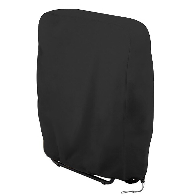 Draagbare, opvouwbare stoelhoes voor buiten met trekkoord, sneeuwbestendige en waterdichte hoes voor tuin en terras: Zwart