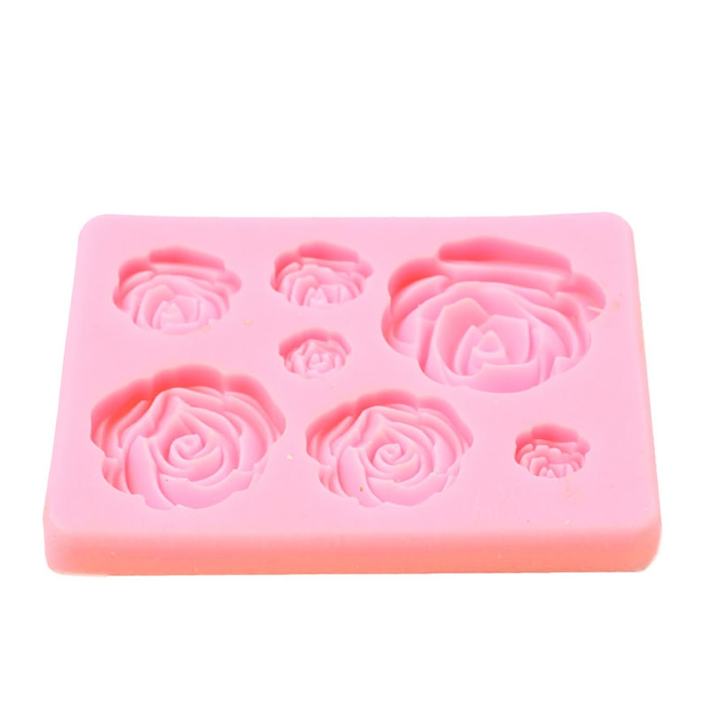 Rose Flower Silicone Baking Mold DIY Fondant Cake Chocolate Decorating Tool: Pink