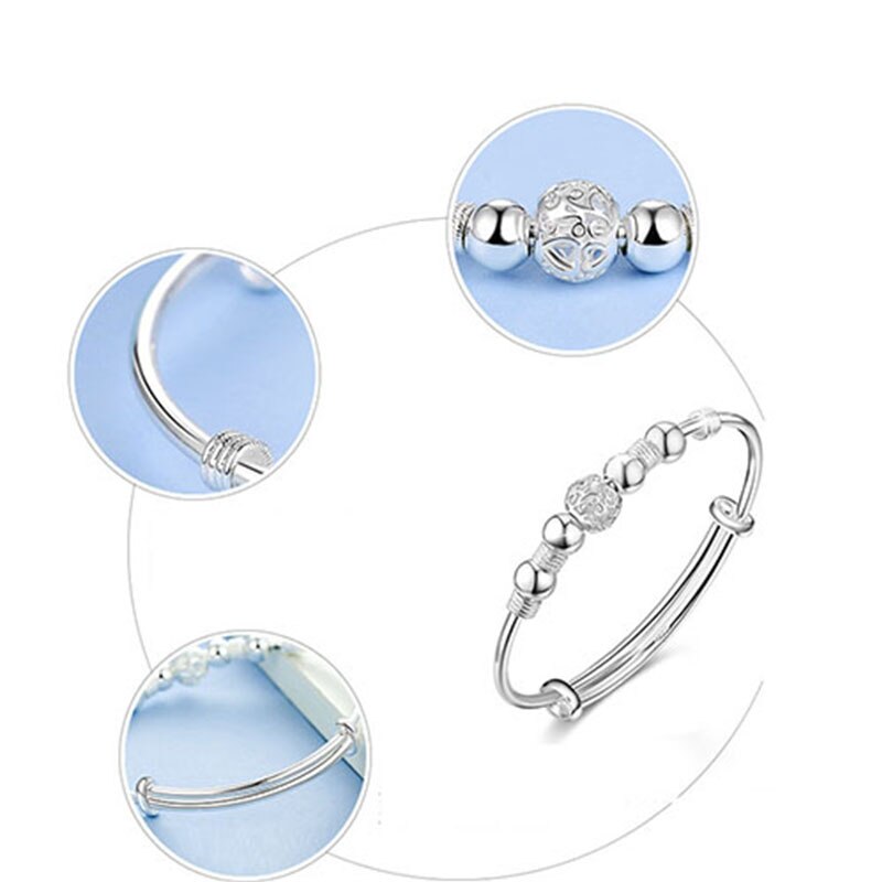 925 Stamp argento colore fortunato braccialetto di fascino braccialetti del polsino per le donne braccialetti gioielli di moda Pulseira