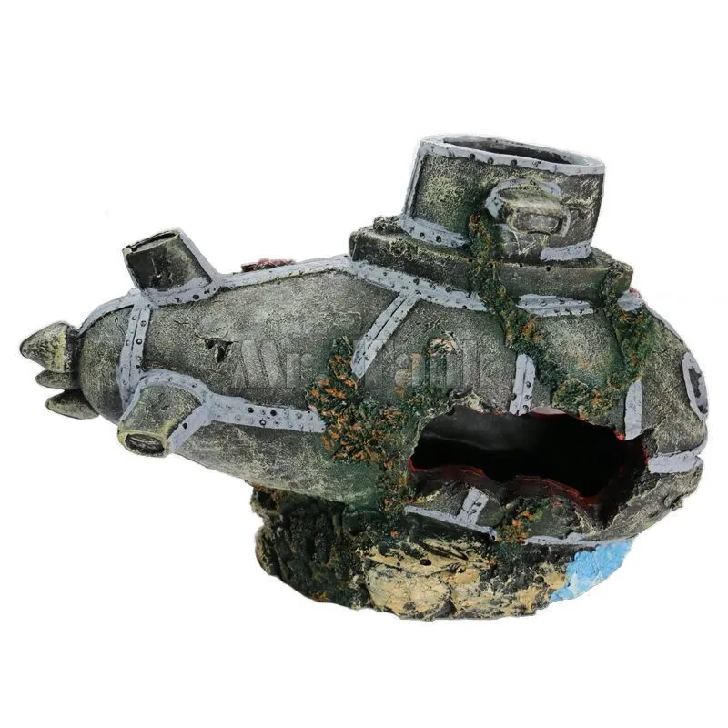 Mr.Tank Aquarium Simulatie Holle Onderzeeër Cartoon Vis Verborgen Grot Aquarium Ornament Decoraties