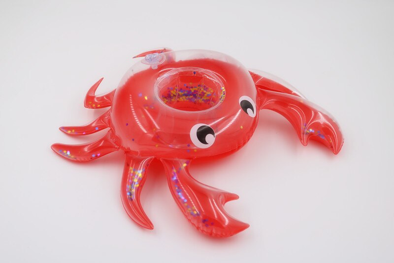 Inflatable Cup Holder Swimming Pool Float Drink Float Transparent crab Pool Float Swimming Ring Party Toys Beach Bar Accessories: Default Title