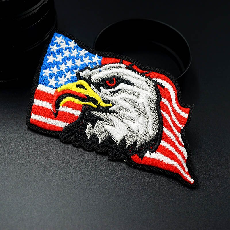 Eagle Size: 5.1x9.0 cm Geborduurde Patch voor Kleding Ijzer op Naaien Applique Leuke Stof Kleding Schoenen Tassen DIY Decoratie Patches