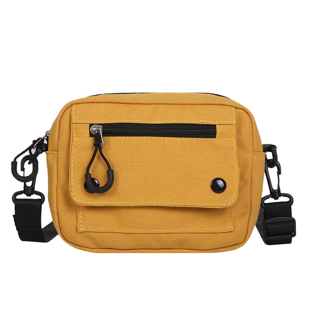 Maison fabre taske kvinder messenger taske ren farve afslappet tote udendørs taske lærred crossbody taske lynlås skuldertaske: Gul