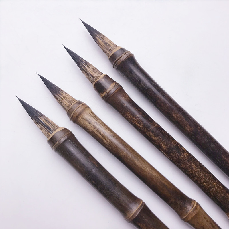 Bamboo Chinese Calligraphy Brushes Pen Squirrel Hard Hair Landcaped Painting Brush Pen Small Regular Script Calligraphie