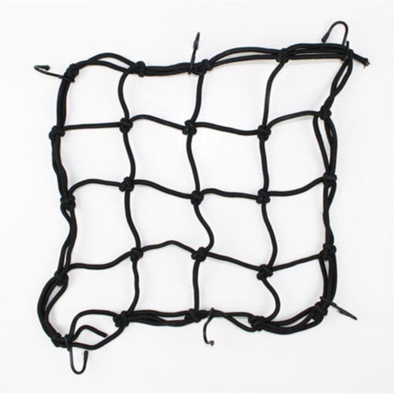 30*30cm Motorcycle Fuel Tank Helmet Net Cargo Luggage Jackets Elastic Mesh Web Bungee with 6 Hooks Black Moto Accessories