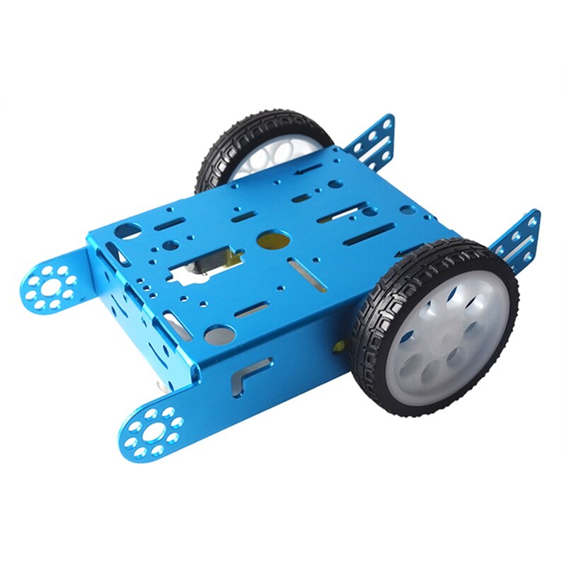 2WD Aluminum Car Education Toys Robot Intelligent Car Alloy Chassis 2WD Smart Robot Car Chassis Kit DIY MBOT Car: Blue