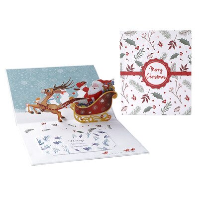 1pc 3d Christmas Greeting Card Christmas Card Wishing Card Message Card Blessing For Year: 4