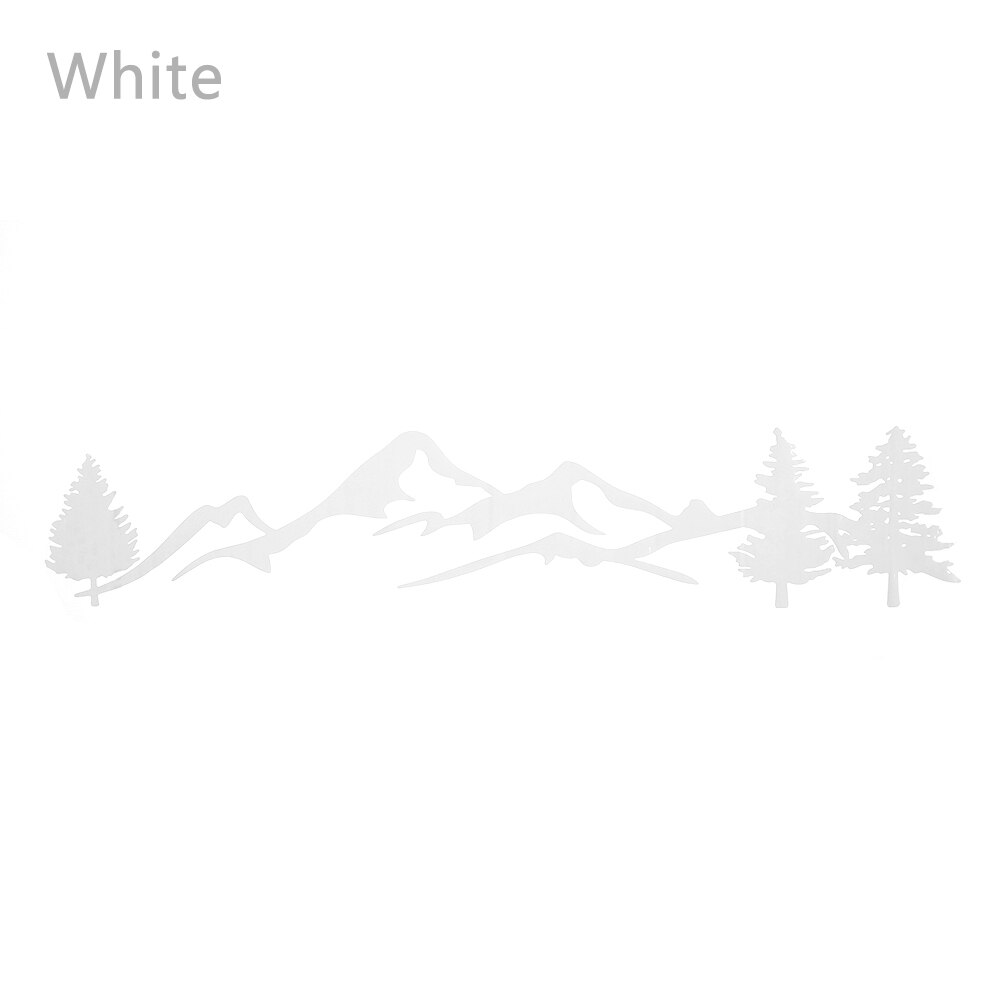 100cm Schwarz/Weiß Baum Berg Auto Decor PET Wald Aufkleber Auto Aufkleber Für SUV RV Camper Offroad Auto styling: WEISS