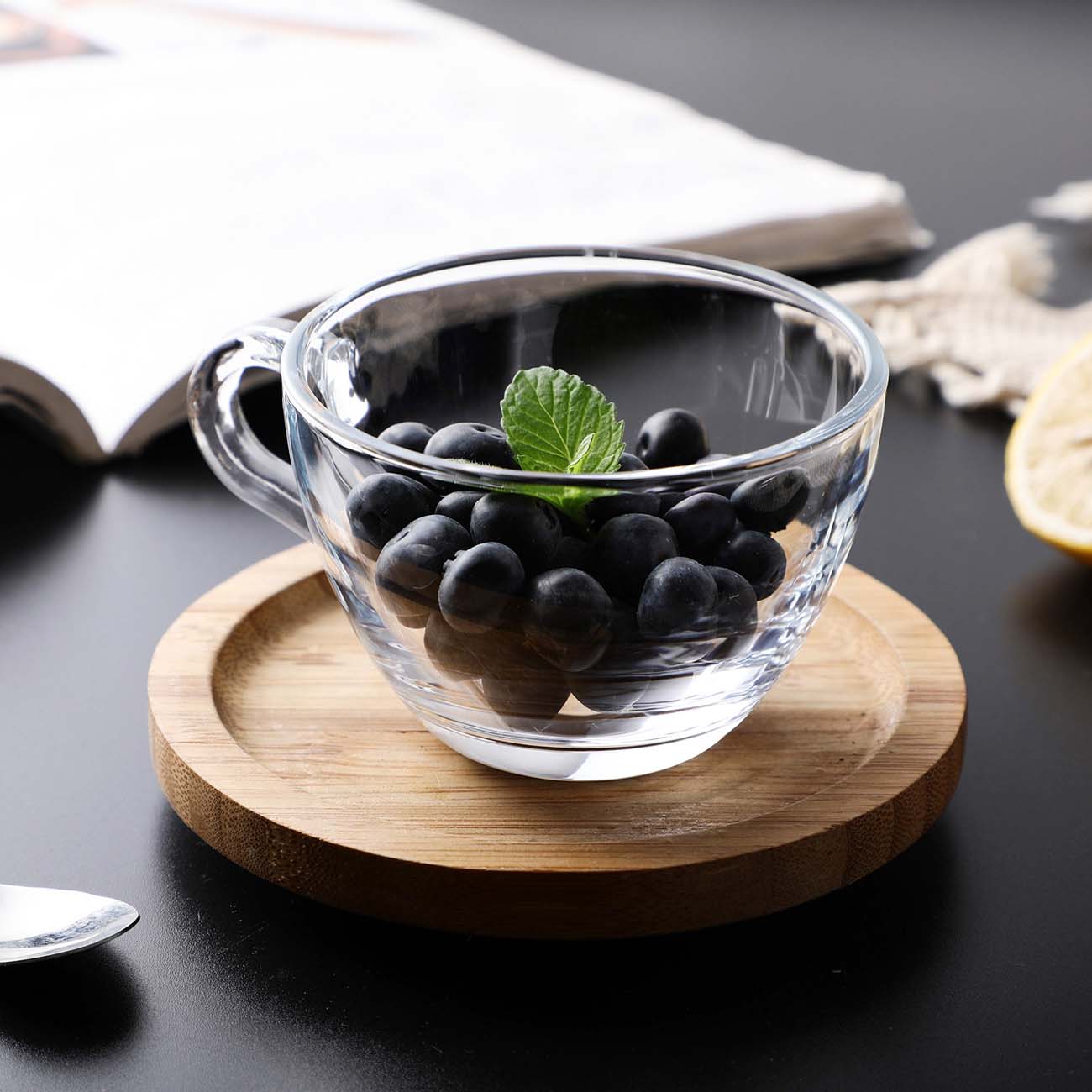 1PC Thickent Double Wall Tea Glass Cup Breakfast Salad Bowl Household Glass Drink Juice Milk Cup With Handle