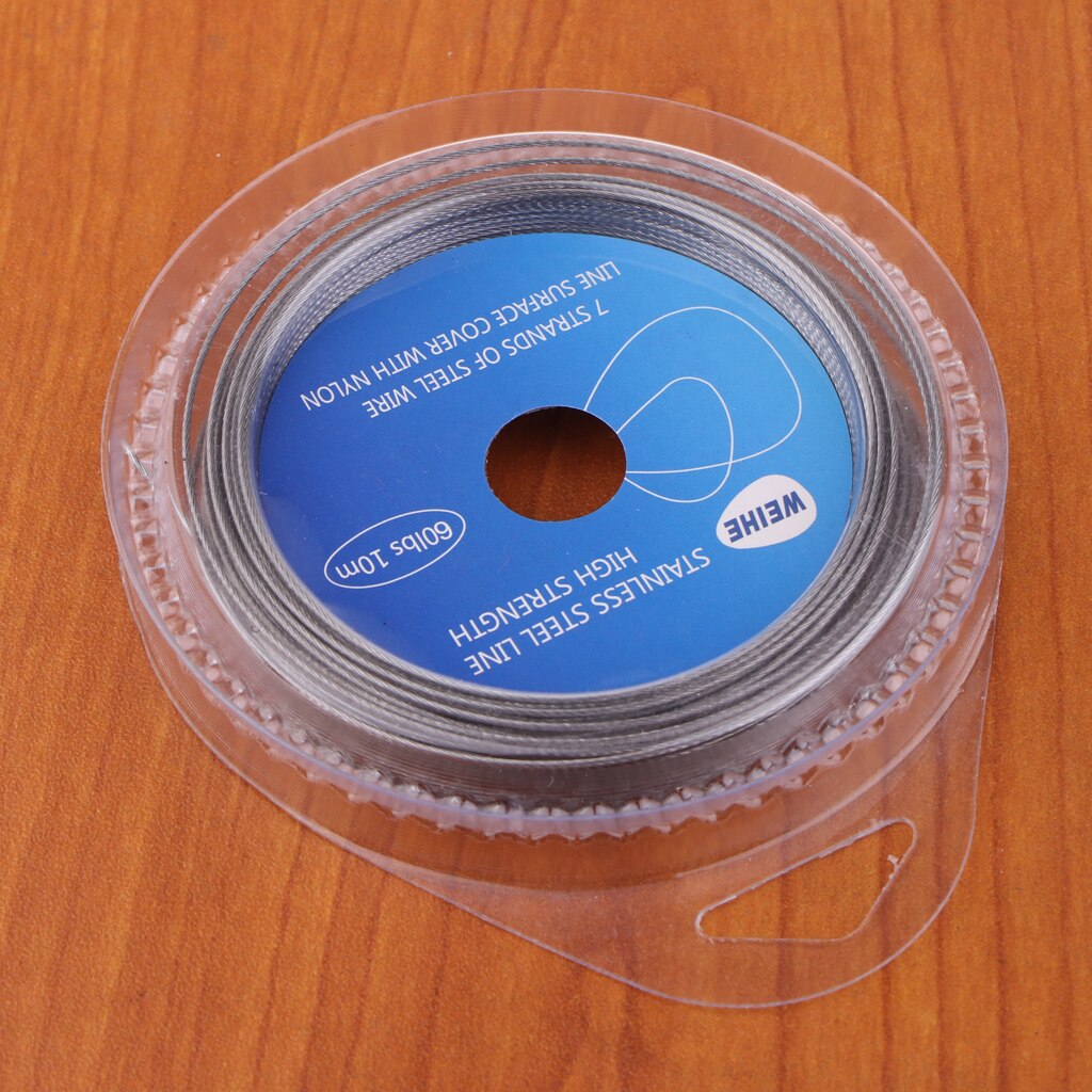 10m Fishing Line Wire Leader Nylon Coated Stainless Steel Trace Lures Leader