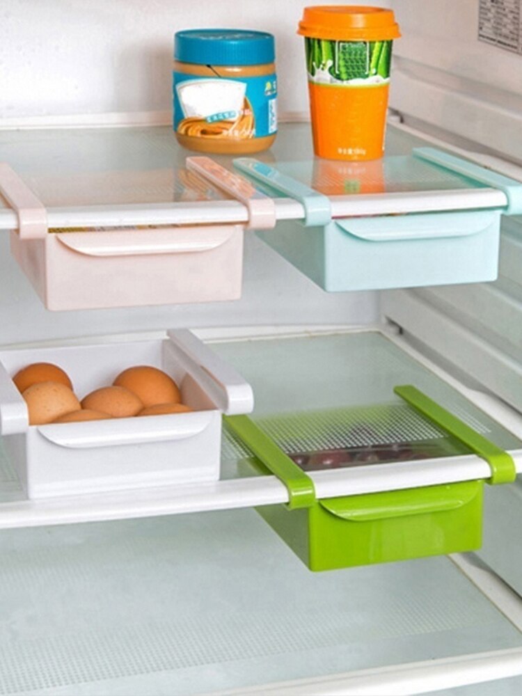Pull-out Kitchen Refrigerator Freezer Space Saver Storage Rack Storage Rack Shelf Storage Container