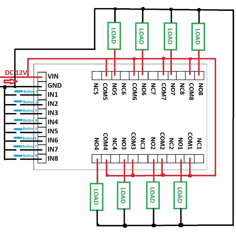 Dc12V 8 Channels Multifunction Timer Delay Relay Board Time Switch Timing Loop Interlock Self-Locking Momentary Bistable