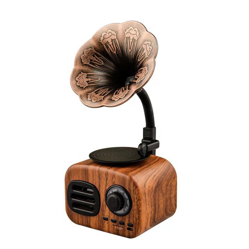 Retro Wood Portable Mini Bluetooth Speaker Wireless Loudspeaker Outdoor Speaker Sound System TF FM Radio Music Subwoofer: Default Title