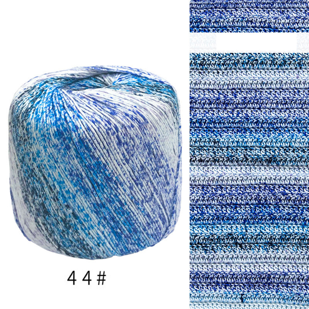 1pc Colorful Dyed Cotton Thread Wool Yarn DIY Knitted Floral Toys Sweater Thread Crochet Thread Cushion Hats Crochet Thread: DENIM BLUE