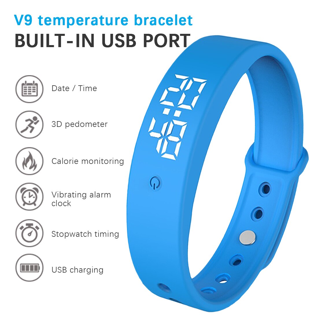 Blood Pressure Wristband Temperature Measure Smart Bracelet Heart Rate Smart Watch ECG+PPG MonitorIP67 Waterproof Alarm Clock