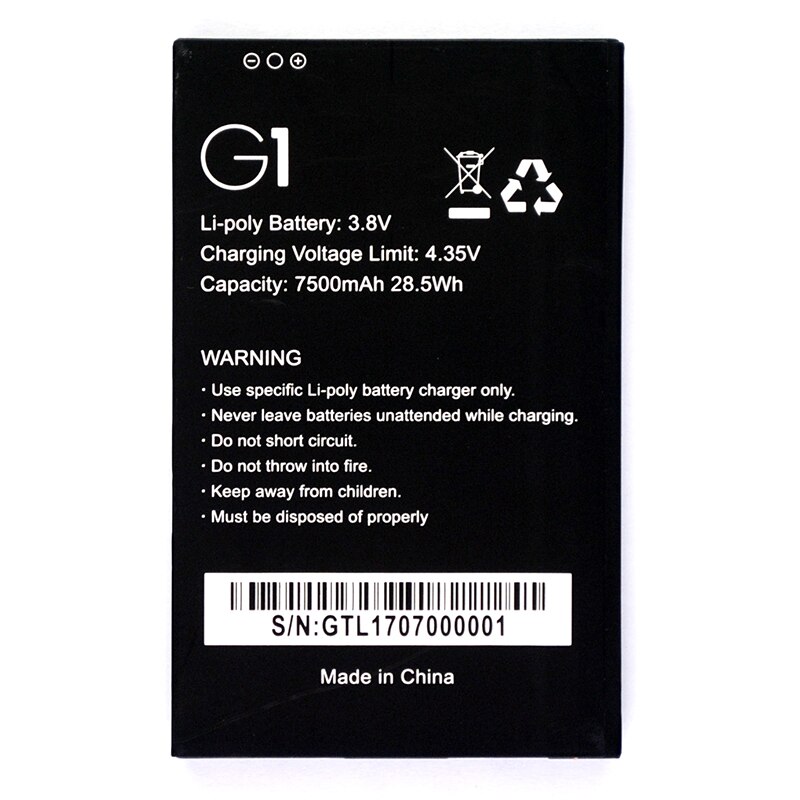 Batería de teléfono inteligente para Geotel G1, batería de teléfono móvil Original GEOTEL g1 de 7500mAh, utilizable como batería portátil