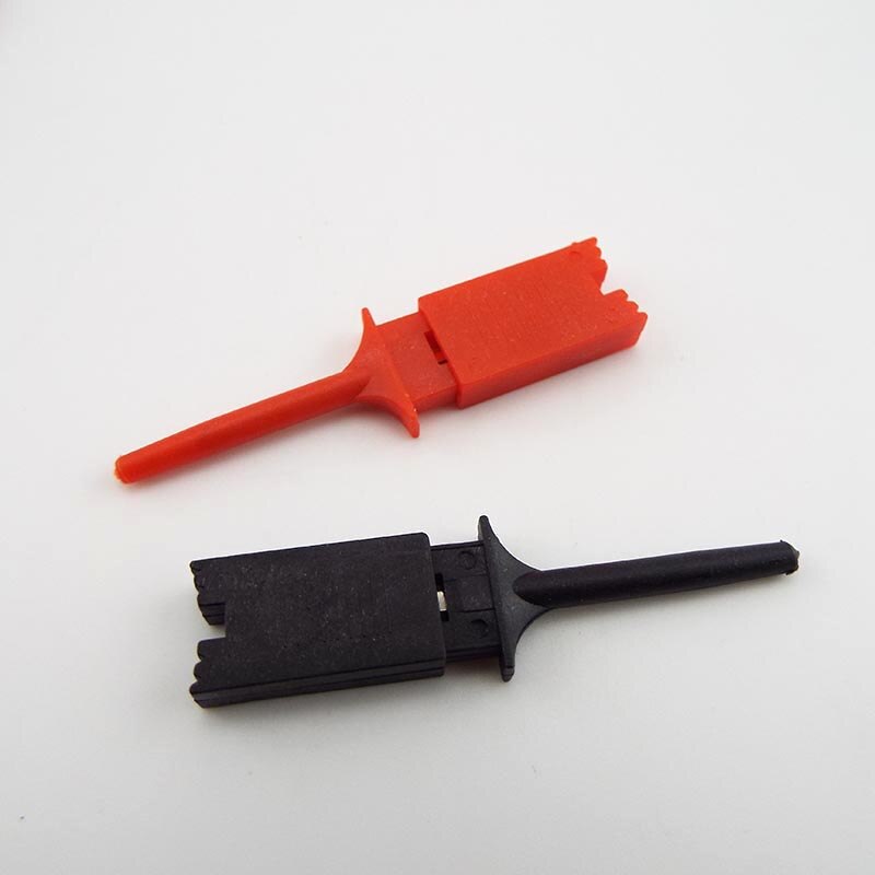 50mm Mini Single Test Hook Clip Probe for Electronic Testing IC Grabber red black flat Crocodile Clip Hooks electric Test Clip
