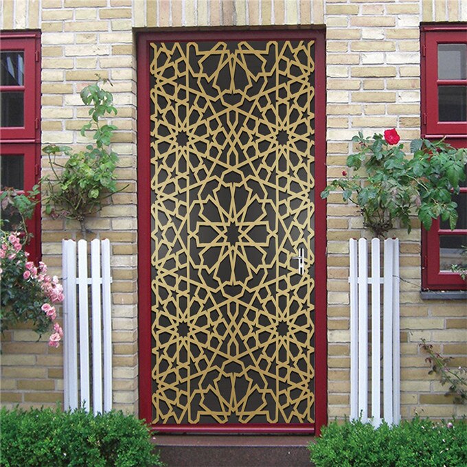 Muslim Religious Style Golden Texture Door Sticker PVC Peel & stick Wallpaper For Living Room Home Art Decoration Murals: 85x215cm