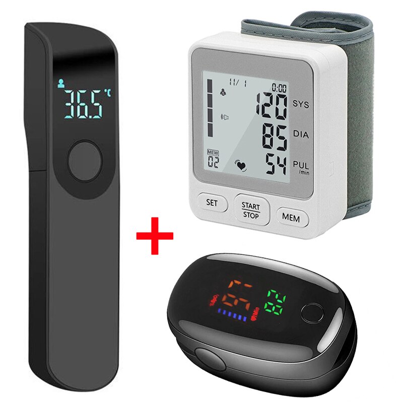 Bloeddrukmeter Pols Monitor Automatische Digitale Lcd-scherm Heart Beat Rate Pulse Meter Meet Wit Handige Draagtas: L