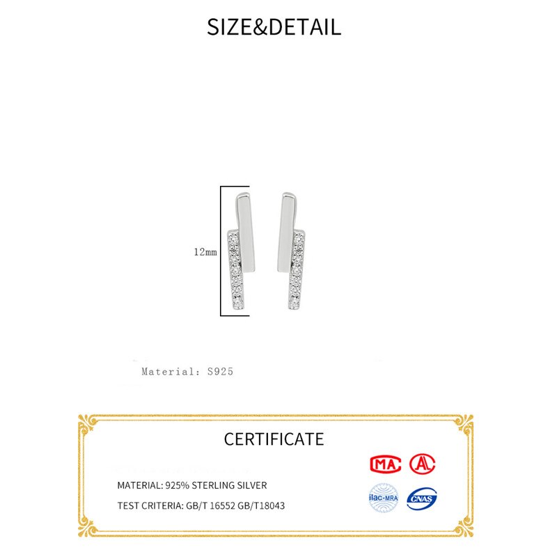 La Monada Geometrische Strip Stud Oorbellen Voor Vrouwen Zilver 925 Koreaanse Fijne Vrouwen Oorbellen Sieraden Stud Oorbellen 925 Zilver