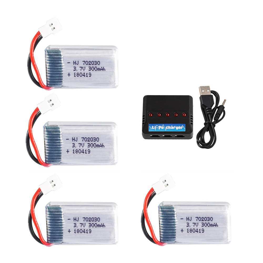 3,7 V 300mAh 702030 lipo Batterie + Ladegerät Set Für Syma X11 E55 FQ777 FQ17W F180 FY530 U816 U816A u830 X100 H107 S39-1 HD-1306: Rot