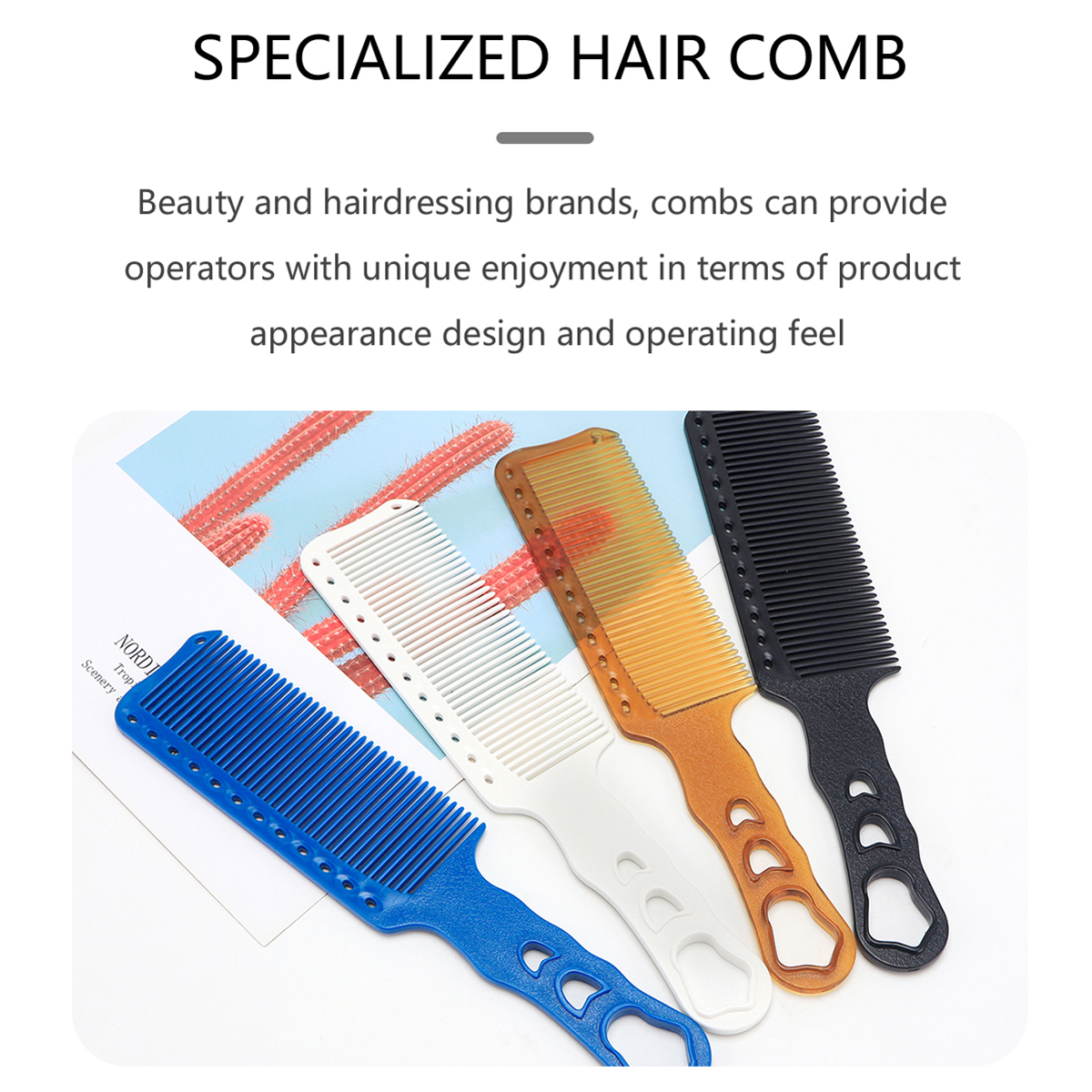 Peine de corte de pelo de peluquero, peine antiestático para peluquería, peine de peluquería, herramienta de estilismo para corte de pelo de dientes anchos