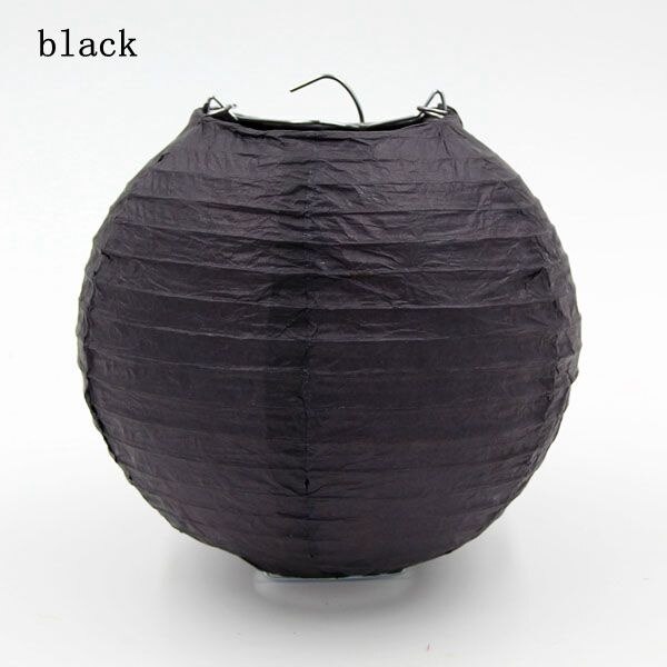 1Pcs 6Inch (15Cm) kleurrijke Papieren Lantaarn Ronde Lamp Bruiloft Thuis Party Festival Verjaardagsfeestje Decoratie Tuin Diy Supplies: Black
