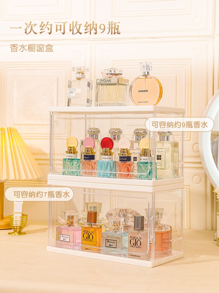 Boîte de rangement de parfum en acrylique, présentoir Transparent de bijoux de maquillage, boîte de rangement à domicile, organisateur de cosmétiques